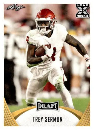 Original gloss Trey Sermon football card from 2021 Leaf Draft Gold collection
