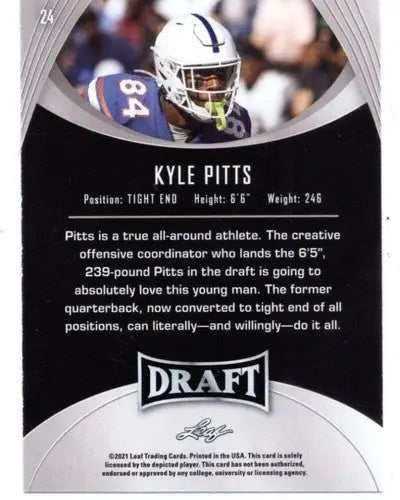 2021 Leaf Draft Gold #24 Kyle Pitts NM-MT XRC - Football Card Single