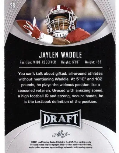 2021 Leaf Draft Gold #28 Jaylen Waddle NM-MT XRC - Football Card Single