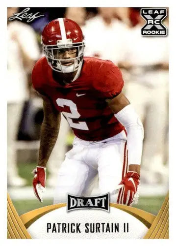 Patrick Surtain II football card from Leaf Draft Gold in original gloss, Simply Sandoval edition