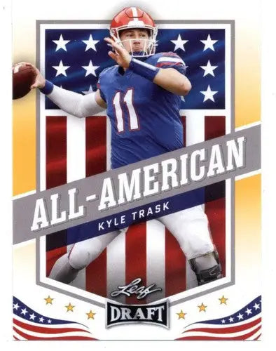Kyle Trask football card from Leaf Draft Gold 2021 with original gloss by Simply Sandoval