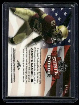 2021 Leaf Metal Draft State Pride Asante Samuel Jr. #SP-ASJ 19/60 Football - Football Card Single