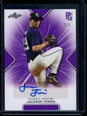 2021 Leaf Perfect Game National Showcase Jackson Ferris #BA-JF1 1/1 Auto - Baseball Card Single