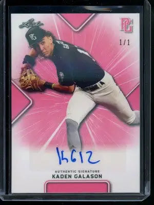 2021 Leaf Perfect Game National Showcase Kaden Galason #BA-KG1 1/1 Auto - Baseball Card Single