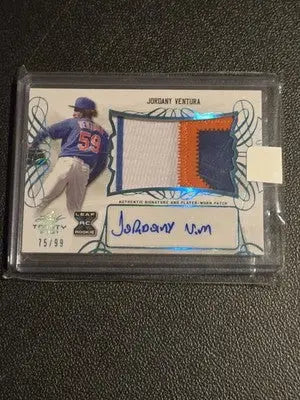 2021 Leaf Trinity #PA-JV2 Jordany Ventura Patch Autographs Platinum #/99 - Baseball Card Single