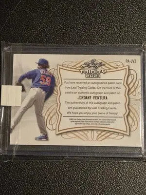 2021 Leaf Trinity #PA-JV2 Jordany Ventura Patch Autographs Platinum #/99 - Baseball Card Single