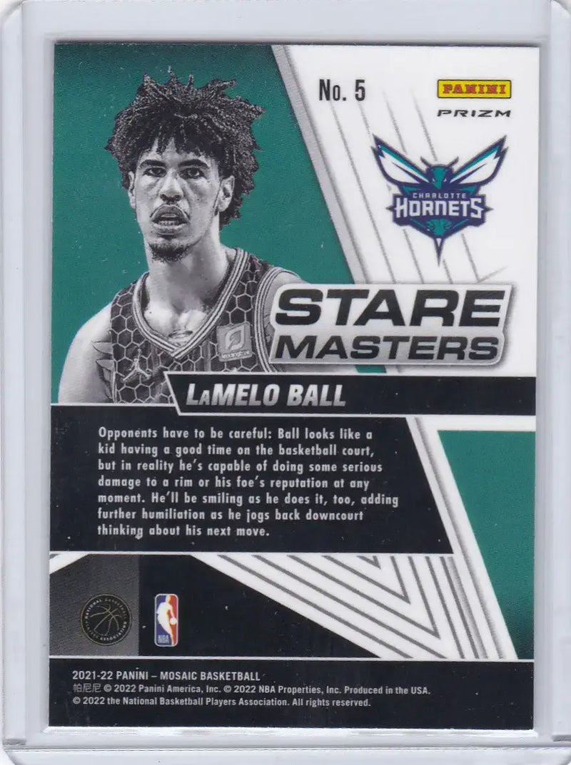 2021 MOASIC #5 LAMELO BALL STARE MASTERS REACTIVE- CHARLOTEE HORNETS - Basketball Card Single