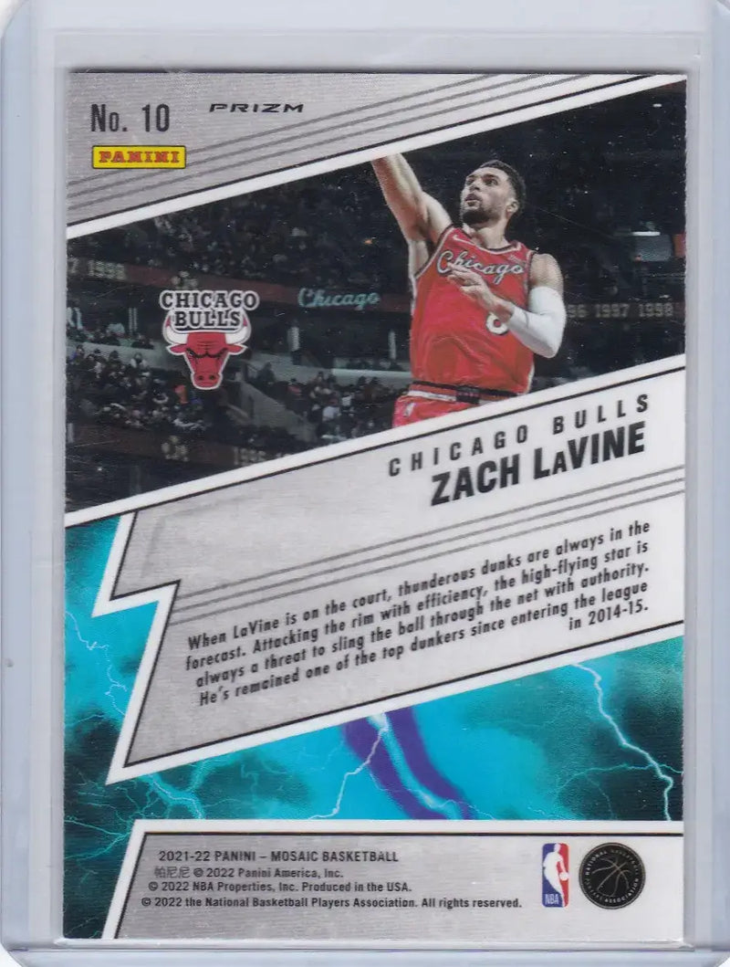 2021 MOSAIC #10 ZACH LAVINE THUNDER LANE REACTIVE- CHICAGO BULLS - Basketball Card Single