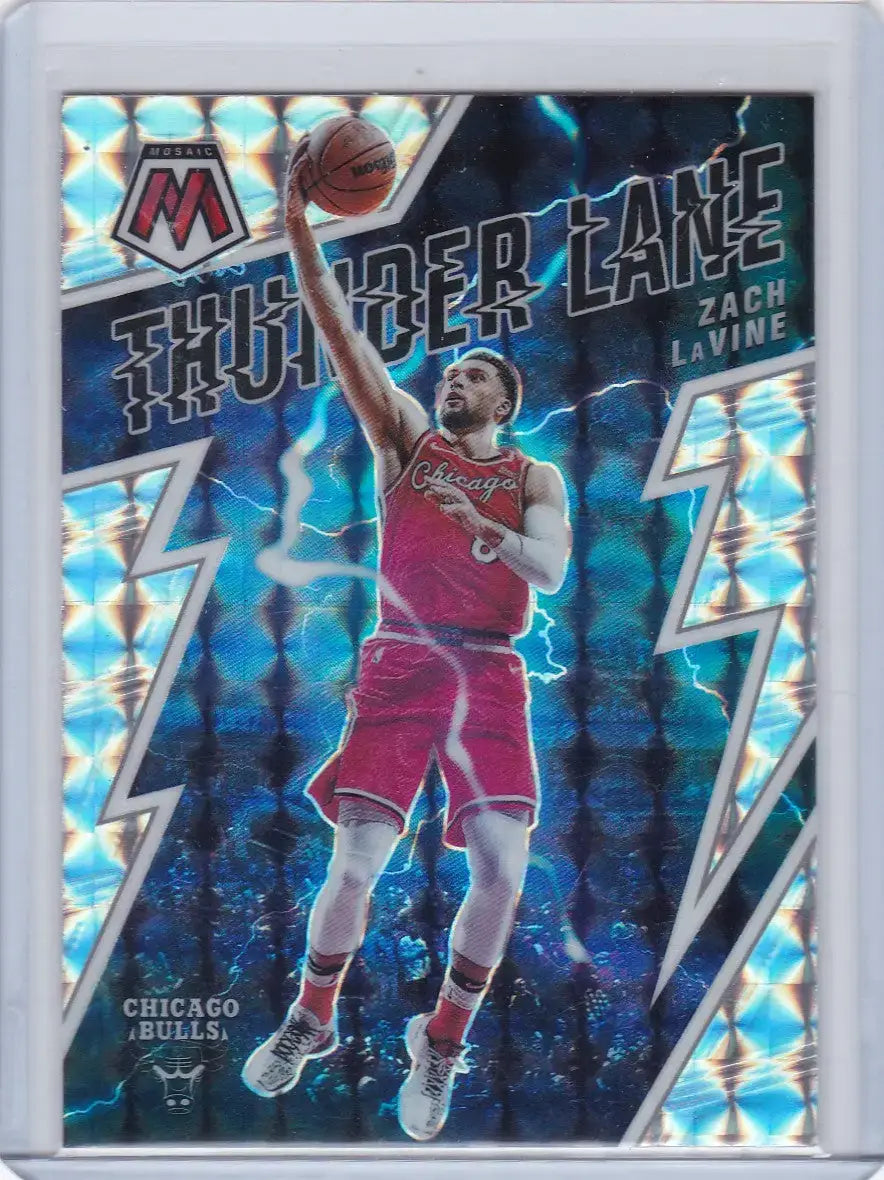 2021 MOSAIC #10 ZACH LAVINE THUNDER LANE REACTIVE- CHICAGO BULLS - Basketball Card Single