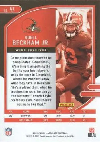 2021 Panini Absolute #47 Odell Beckham Jr. NM Near Mint Browns ID:66961 - Football Card Single