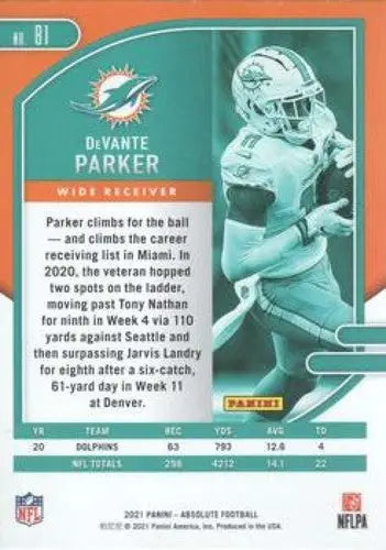 2021 Panini Absolute #80 Will Fuller V NM Near Mint Dolphins ID:66963 - Football Card Single