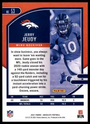 2021 Panini Absolute - Retail Jerry Jeudy 53 Denver Broncos
