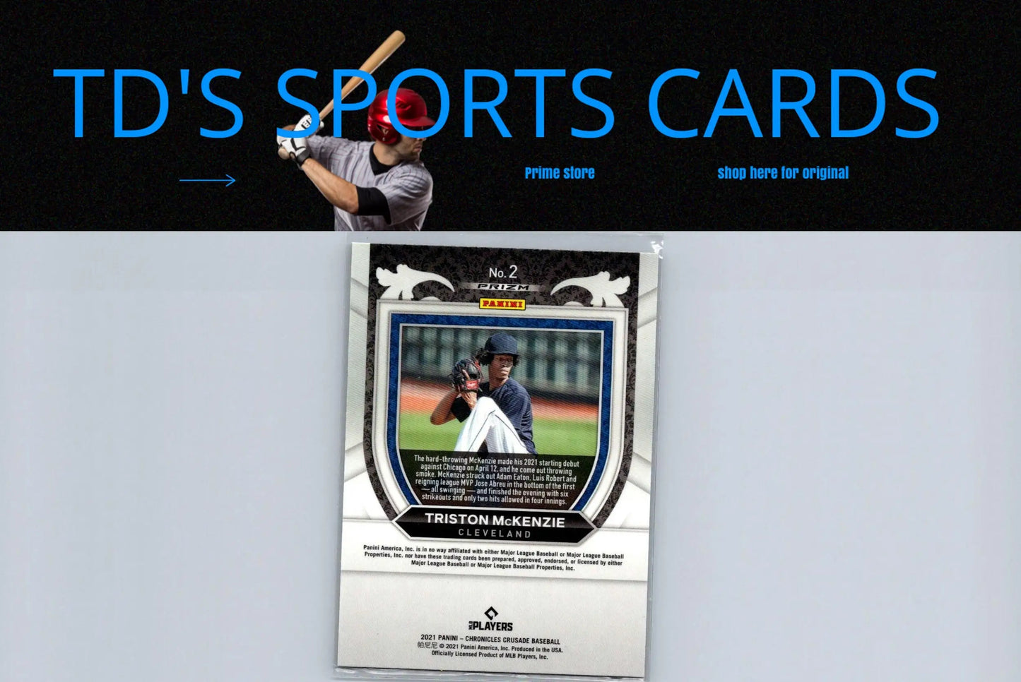 Triston Mckenzie baseball card from 2021 Panini Chronicles Crusade Building Blocks