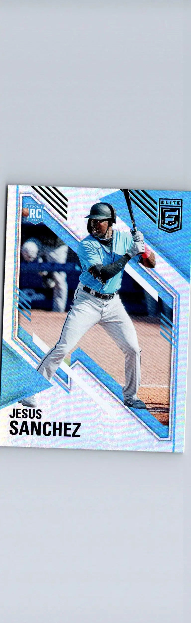 Baseball trading card of Jesus Sanchez from 2021 Panini Chronicles Elite Blue series