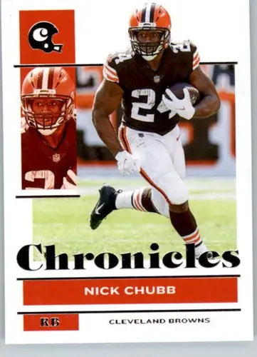 Nick Chubb football card from Panini Chronicles with original gloss, Browns collectible