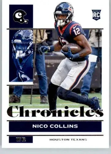 Nico Collins football card from Panini Chronicles with original gloss for Texans collectibles