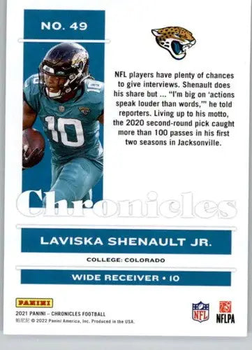 Original gloss Football trading card 2021 Panini Chronicles Laviska Shenault Jr