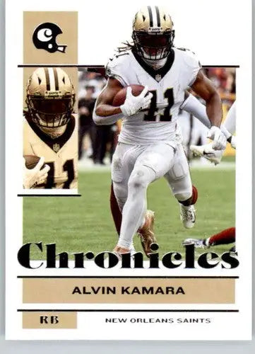 2021 Panini Chronicles Alvin Kamara football card with original gloss, NM-MT condition