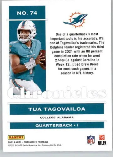 2021 Panini Chronicles #74 Tua Tagovailoa NM-MT Dolphins ID:48339 - Football Card Single