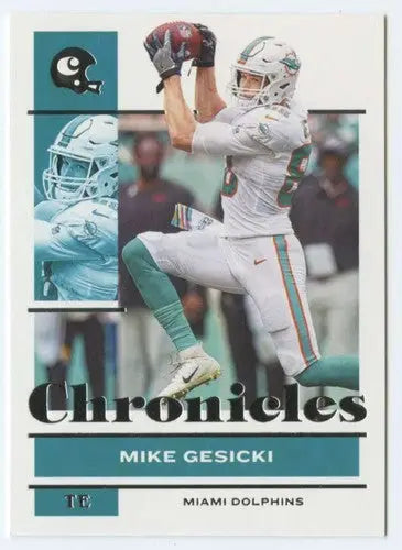 2021 Panini Chronicles Mike Gesicki football card with original gloss Dolphins ID 48340