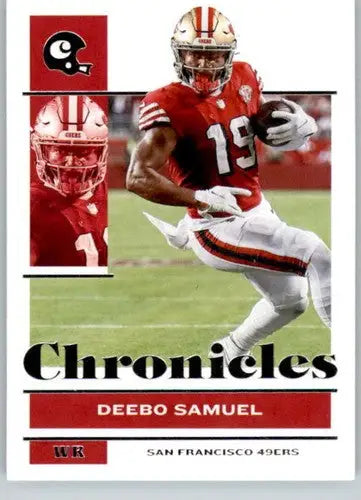 Deebo Samuel football card with original gloss from Panini Chronicles 2021 series