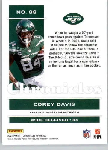 2021 Panini Chronicles #88 Corey Davis NM-MT NY Jets - Football Card Single
