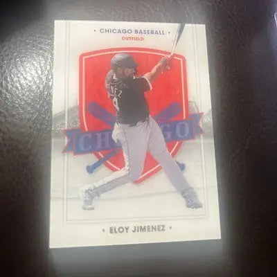 Eloy Jimenez baseball card from 2021 Panini Chronicles featuring Chicago White Sox player