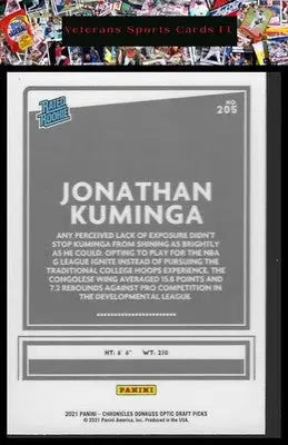 2021 Panini Chronicles Draft Picks #205 Jonathan Kuminga