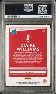 2021 Panini Chronicles Draft Picks #216 Ziaire Williams Orange PSA 8 - Basketball Card Single