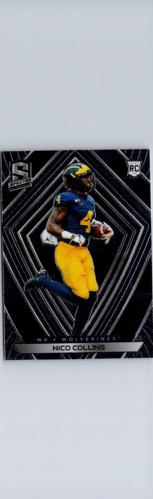 Black and silver Nico Collins football trading card from Panini Chronicles Draft Picks