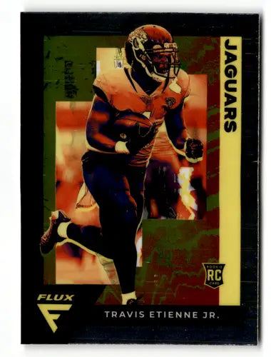 Travis Etienne Jr football card from 2021 Panini Chronicles Flux Rookies collection