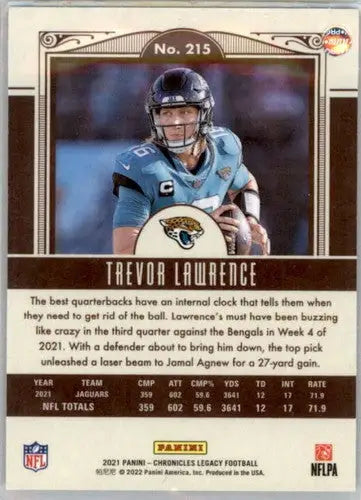 2021 Panini Chronicles Legacy Update Rookies #215 Trevor Lawrence NM Ne ID:66852 - Football Card Single