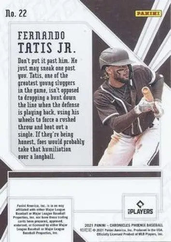 Original gloss image of 2021 Panini Chronicles Phoenix Fernando Tatis Jr. baseball card