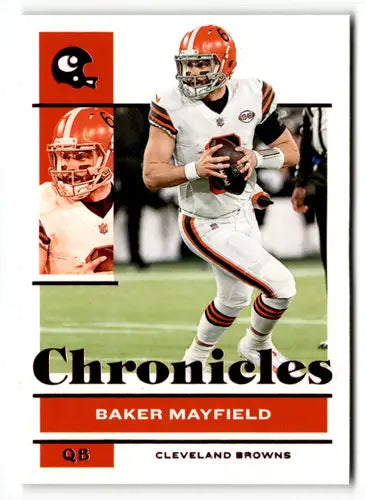 Original gloss Baker Mayfield football card from Panini Chronicles Pink series