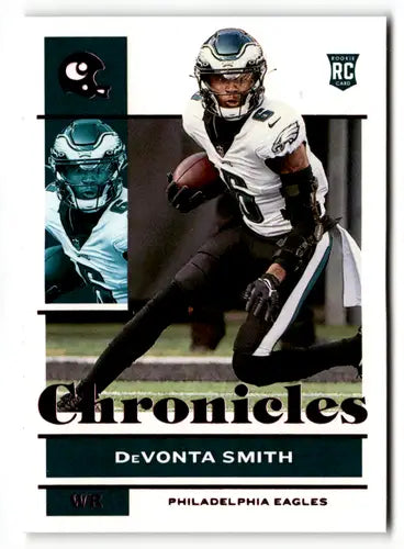 Original gloss DeVonta Smith football card from Panini Chronicles Pink series