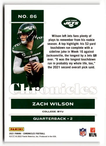2021 Panini Chronicles Pink #86 Zach Wilson NM-MT NY Jets ID:48291 - Football Card Single