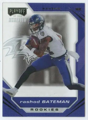 Rashod Bateman football card from Panini Chronicles Playoff Momentum series