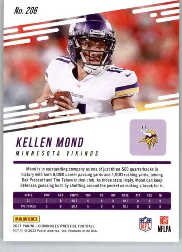 Kellen Mond football card from Panini Chronicles Prestige Rookies collection