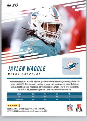 2021 Panini Chronicles Prestige Rookies Update #213 Jaylen Waddle NM-MT ID:48252 - Football Card Single