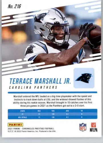 2021 Panini Chronicles Prestige Rookies Terrace Marshall Jr football card image