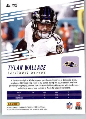 Original gloss Tylan Wallace football card from Panini Chronicles Prestige Rookies collection