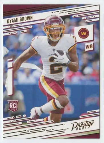 Dyami Brown football card from 2021 Panini Chronicles Prestige Rookies Update series