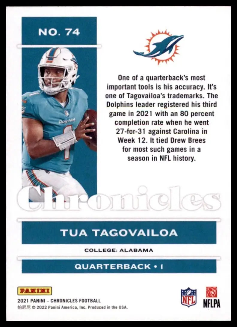 2021 Panini Chronicles - Tua Tagovailoa #74 - Football Card Single