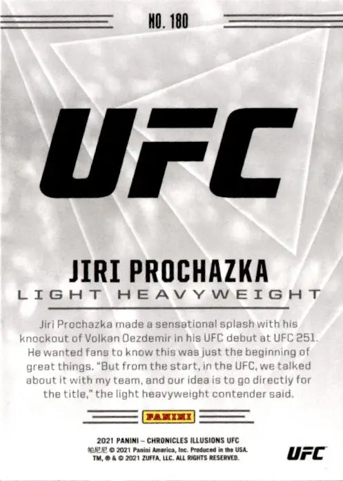 2021 Panini Chronicles UFC #180 Jiri Prochazka Pink - UFC/MMA Card Single