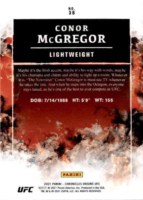 2021 Panini Chronicles UFC #38 Conor McGregor Pink - UFC/MMA Card Single
