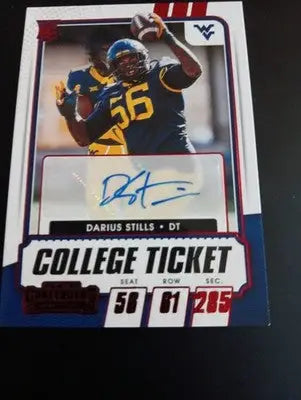 2021 Panini Contenders - College Ticket. Darius Stills. #284 (AUTO) (RC). NRMT+