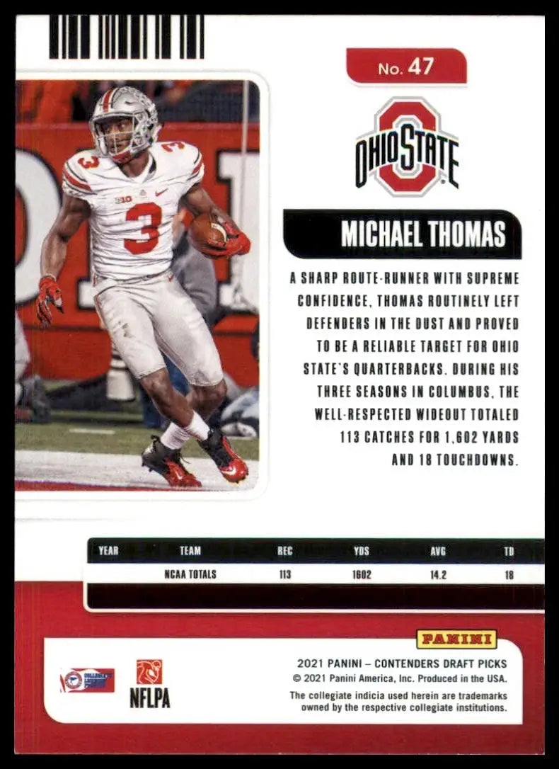 2021 Panini Contenders Draft Picks - Michael Thomas #47 - Football Card Single