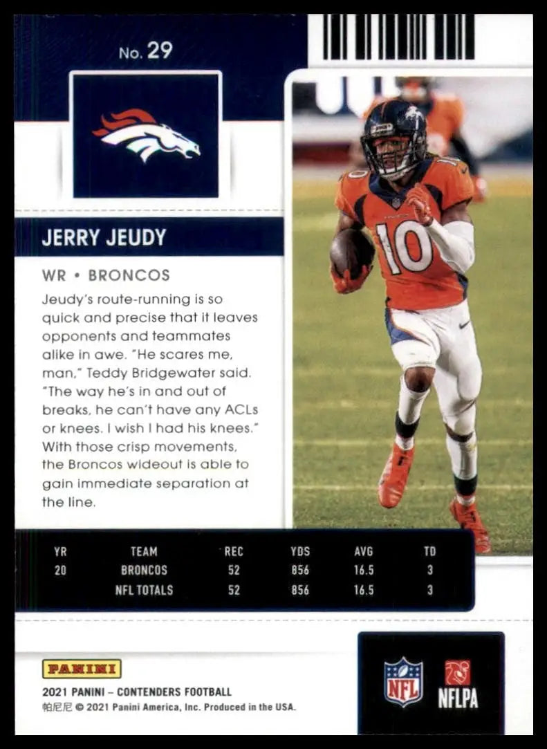 2021 Panini Contenders - Jerry Jeudy #29 - Football Card Single