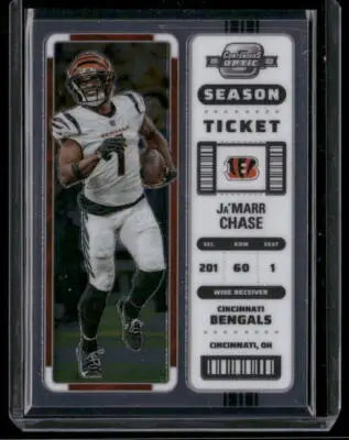 2021 Panini Contenders Optic Football Ja’Marr Chase #10 Season Ticket Football - Football Card Single