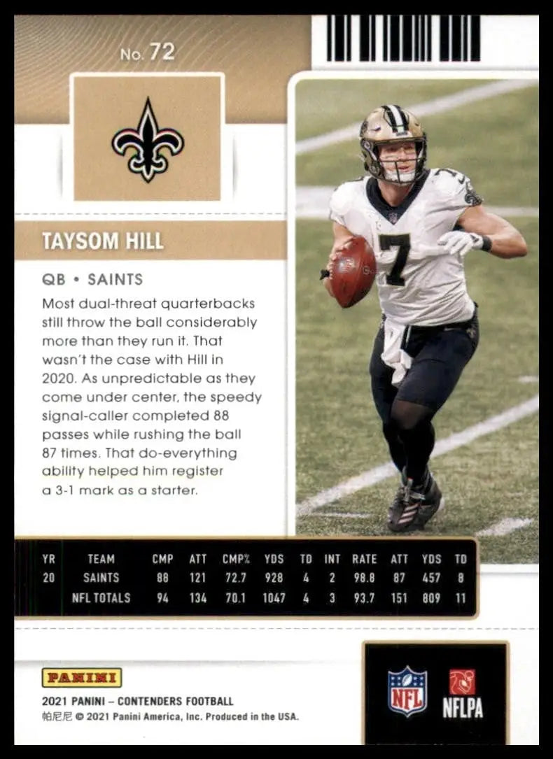 2021 Panini Contenders - Taysom Hill #72 - Football Card Single